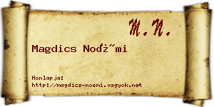 Magdics Noémi névjegykártya
